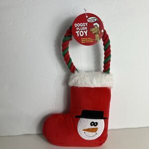 Woof Squeaky Plush Chew Shocking Rope Toy New